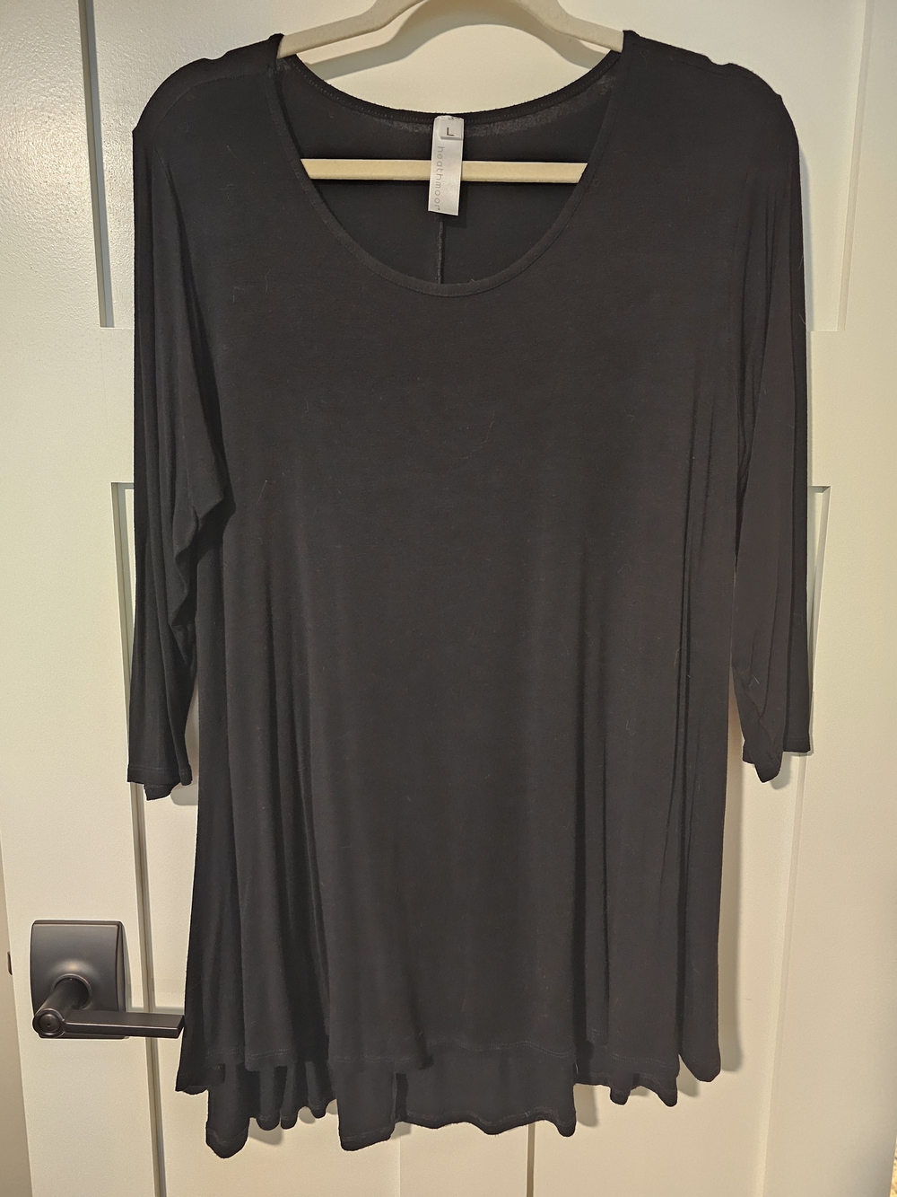 Black Scoop Neck Tunic Top